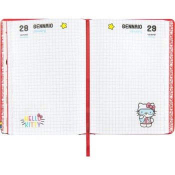 Diario 12 Mesi 2026/27 - Hello Kitty - Datato Rosso | Cloclorinda.it