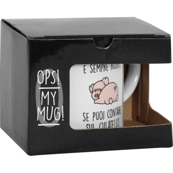 Tazza O.P.S. Maialino Bianco | Cloclorinda.it