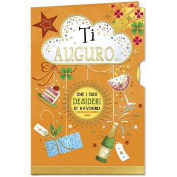 BIGLIETTO AUGURALE COMPLEANNO 11,5X17 CON ROTELLA I DISCOLI CROMO | Cloclorinda.it