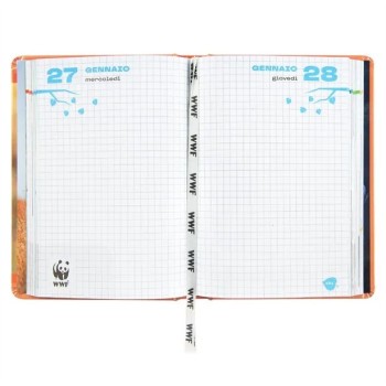Diario Agenda Giornaliera 12 Mesi 2026/2027 - Leopardo WWF  | Cloclorinda.it