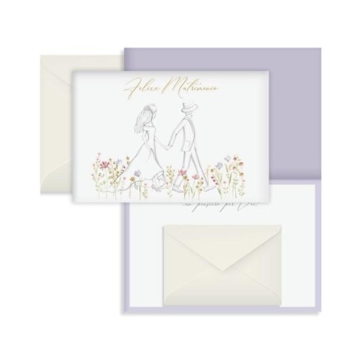 Biglietto Matrimonio Sposi mano nella mano | Cloclorinda.it