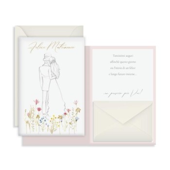 Biglietto Matrimonio Sposi abbraccio | Cloclorinda.it