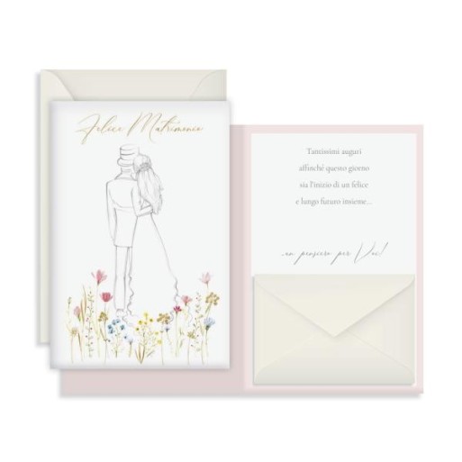 Biglietto Matrimonio Sposi abbraccio | Cloclorinda.it