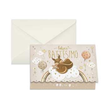 Biglietto Battesimo Scoiattolo neutro | Cloclorinda.it