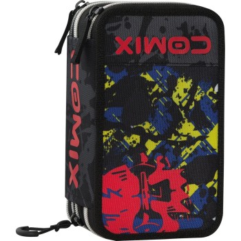 Astuccio 3 Zip COMIX WBS Nero/Rosso | Cloclorinda.it