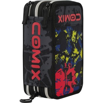 Astuccio 3 Zip COMIX WBS Nero/Rosso | Cloclorinda.it