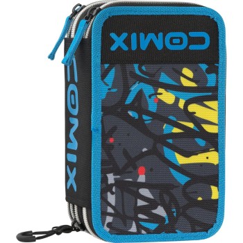 Astuccio 3 Zip COMIX WBS Nero/Blu | Cloclorinda.it