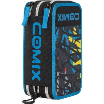 Astuccio 3 Zip COMIX WBS Nero/Blu | Cloclorinda.it