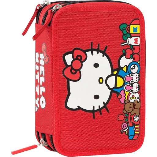 Astuccio 3 zip Hello kitty Rosso | Cloclorinda.it