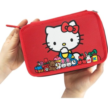 Astuccio 3 zip Hello kitty Rosso | Cloclorinda.it