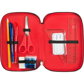 Astuccio 3 zip Hello kitty Rosso | Cloclorinda.it