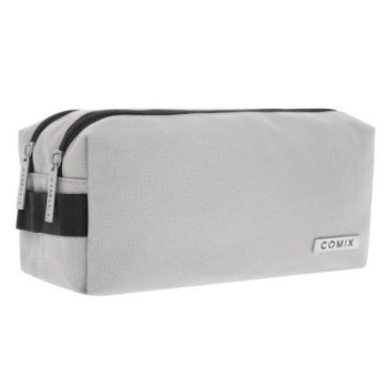 Astuccio 2 Zip COMIX Monocolore Taupe | Cloclorinda.it