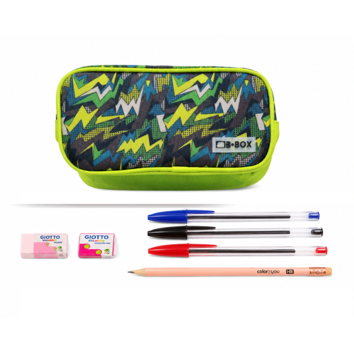 Astuccio 2 Zip Completo con Set Scrittura BIC + Accessori Scuola | Cloclorinda.it