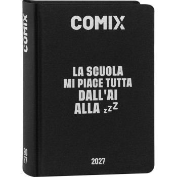 Diario 16 Mesi 2026/27 - COMIX - Giornaliero Standard Nero/Argento | Cloclorinda.it
