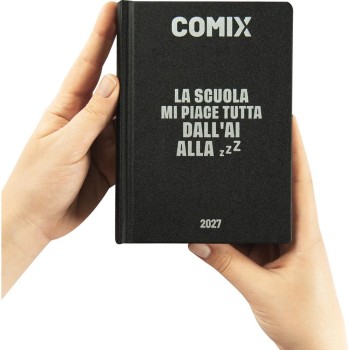 Diario 16 Mesi 2026/27 - COMIX - Giornaliero Standard Nero/Argento | Cloclorinda.it