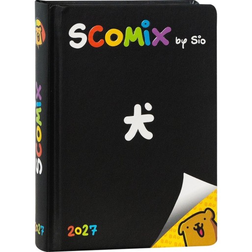 Diario 16 Mesi 2026/27 - COMIX Scottecs by Sio - Giornaliero Nero | Cloclorinda.it