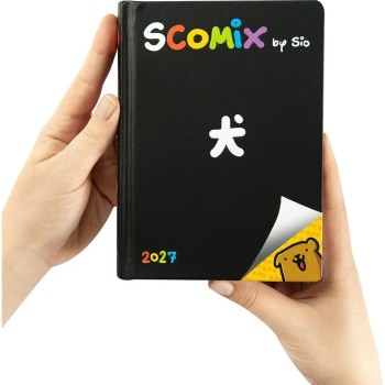 Diario 16 Mesi 2026/27 - COMIX Scottecs by Sio - Giornaliero Nero | Cloclorinda.it