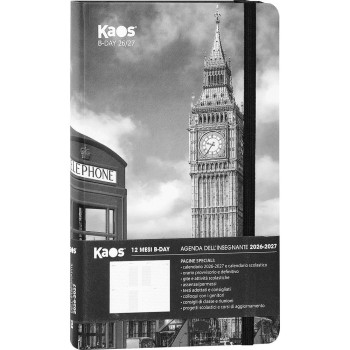 Agenda Insegnanti 12 Mesi 2026/27 - Kaos - Bigiornaliera Londra | Cloclorinda.it