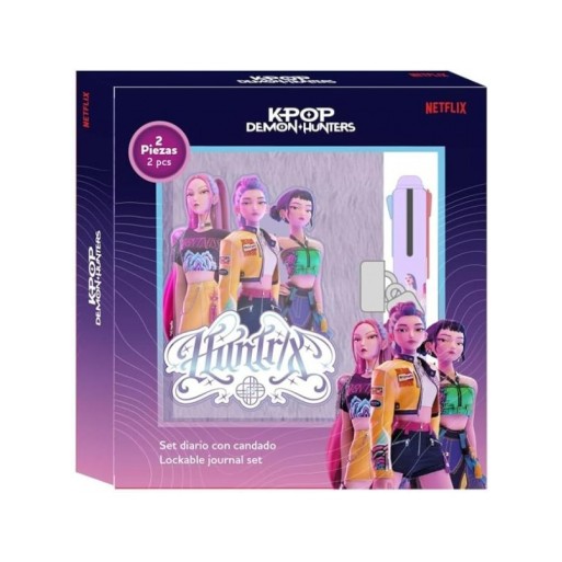 Set Diario Segreto con lucchetto e penna 4 colori K-pop Demon Hunters | Cloclorinda.it