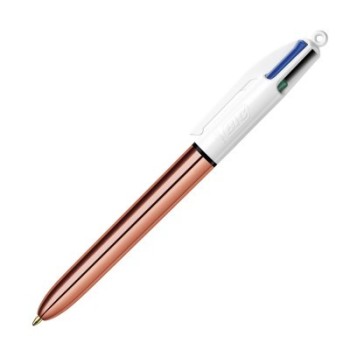 Penna a Sfera BIC 4 Colori – Fusto Cromato Rosa – Punta 1 mm | Cloclorinda.it