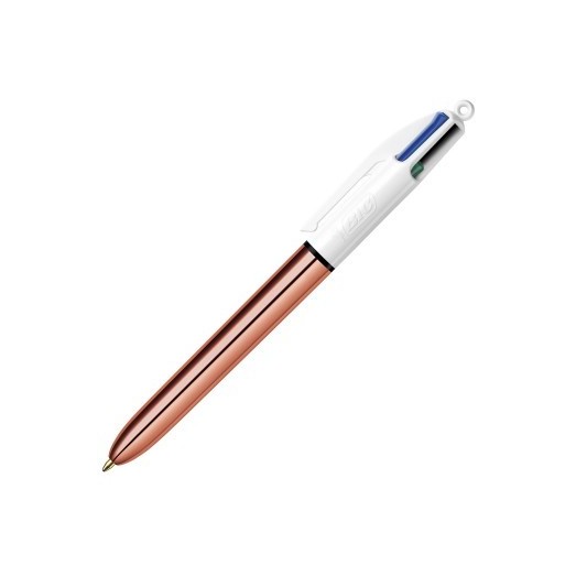 Penna a Sfera BIC 4 Colori – Fusto Cromato Rosa – Punta 1 mm | Cloclorinda.it