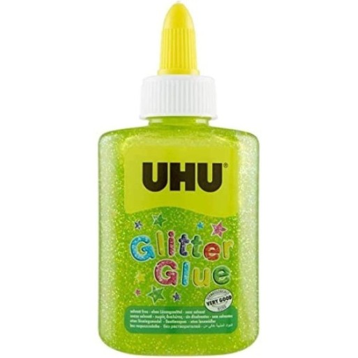 UHU Glitter Glue Bottle - Colla Glitter Verde 88,5ml - Sicura per Bambini e Senza Solventi | Cloclorinda.it