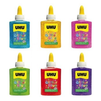UHU Glitter Glue Bottle - Colla Glitter Verde 88,5ml - Sicura per Bambini e Senza Solventi | Cloclorinda.it