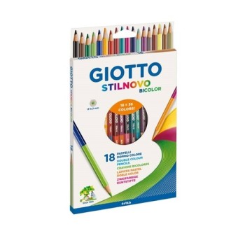 Pastelli bicolore Stilnovo Bicolor Giotto - assortiti - conf. 18 | Cloclorinda.it