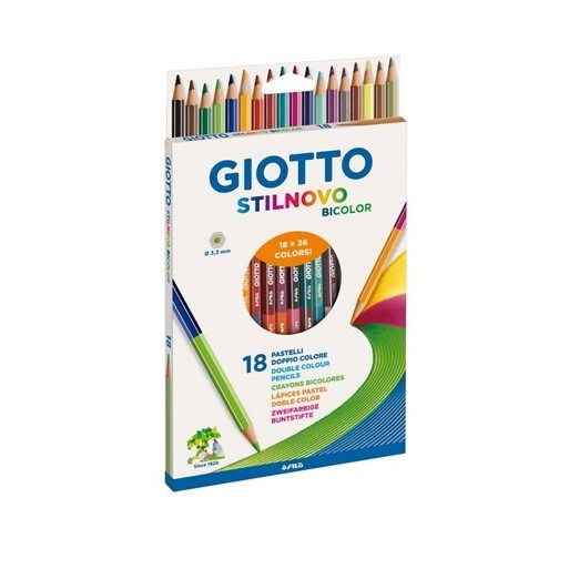 Pastelli bicolore Stilnovo Bicolor Giotto - assortiti - conf. 18 | Cloclorinda.it