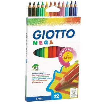 Pastelli Giotto Mega - assortiti - conf. 12 | Cloclorinda.it