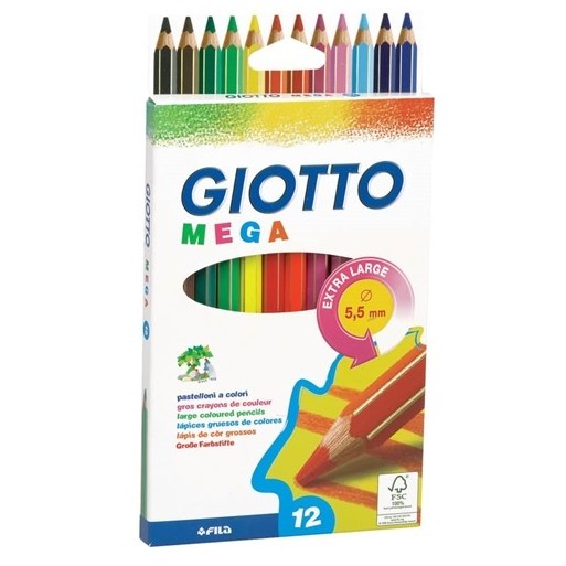 Pastelli Giotto Mega - assortiti - conf. 12 | Cloclorinda.it