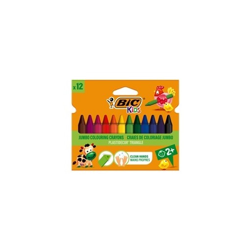 Pastelli a cera BIC Kids Plastidecor Triangle con fusto triangolare - conf. 12 | Cloclorinda.it