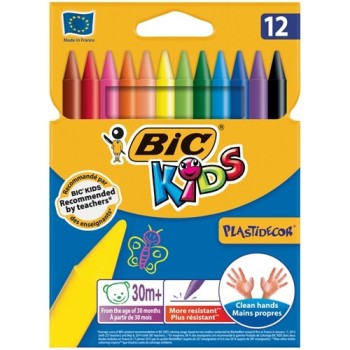 Pastelli in plastica BIC Kids Plastidecor - conf. 12 | Cloclorinda.it