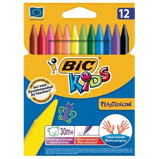 Pastelli in plastica BIC Kids Plastidecor - conf. 12 | Cloclorinda.it