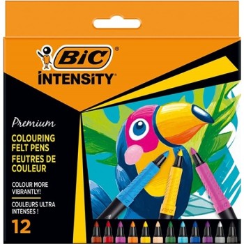 Pennarelli con grip - BIC Intensity Premium - tratto 0,73 mm - colori assortiti - conf. 12 | Cloclorinda.it