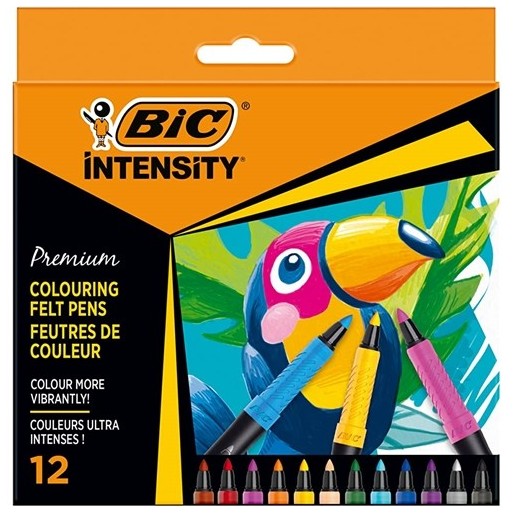 Pennarelli con grip - BIC Intensity Premium - tratto 0,73 mm - colori assortiti - conf. 12 | Cloclorinda.it
