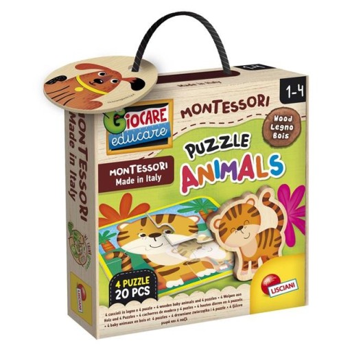 Montessori Legno Puzzle Baby Animals | Cloclorinda.it