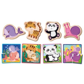 Montessori Legno Puzzle Baby Animals | Cloclorinda.it