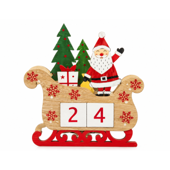 CALENDARIO AVVENTO SLITTA IN LEGNO | Cloclorinda.it